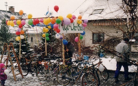 Närrische Fahrt mit dem Fahrradbus